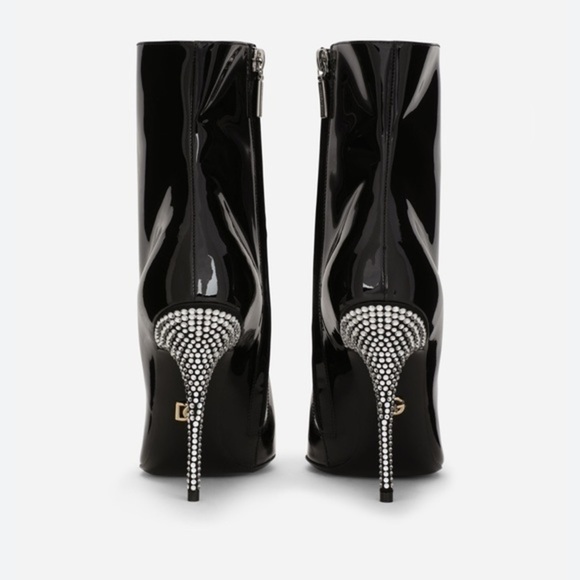 New Dolce & Gabbana Patent Leather ankle boots with fusible rhinestones size 36 - Picture 4 of 17
